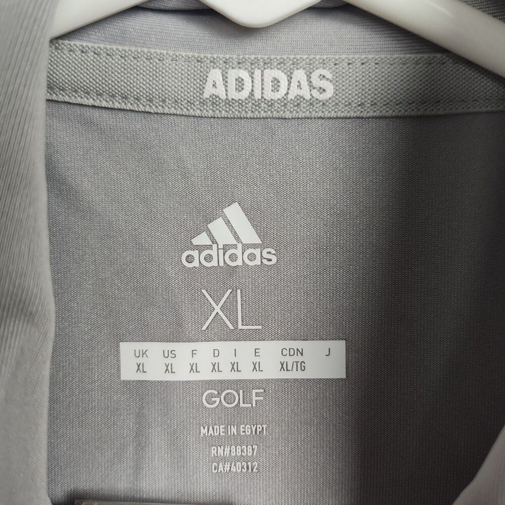 Adidas Golf Polo Shirt Men's XL Light Gray Short Sleeves Lightweight - Picture 7 of 9